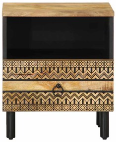 Mesa cabeceira 40x33x46cm madeira mangueira áspera maciça preto
