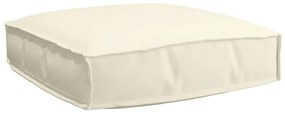 vidaXL Almofada para Palete Creme para Assento 60 x 60 x 12 cm, Tecido Oxford