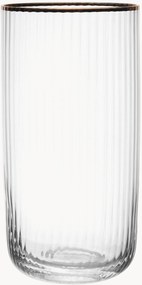 Copos altos de cristal canelado Sorrento, conjunto de 4