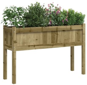 Vaso/floreira de jardim c/ pernas 110x31x70 cm pinho impregnado