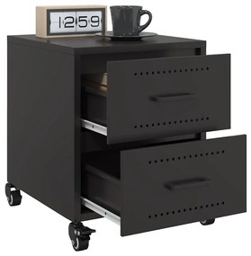 Mesas de cabeceira 2 pcs 36x39x43,5 cm aço preto
