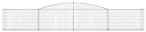 Cestos gabião arqueados 3 pcs 400x30x60/80 cm ferro galvanizado