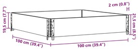 Vaso/floreira para jardim 100x100 cm madeira de pinho maciça