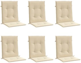 Almofadões lombares p/ cadeiras de jardim 6pcs oxford bege