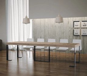 Mesa consola extensível até 300 cm Futura Premium Carvalho Natural e Estrutura antracite