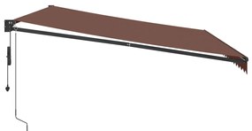 Toldo retrátil automático 500x300 cm castanho