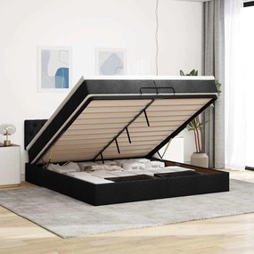 vidaXL Estrutura de cama otomana com colchão 120x190cm castanho escuro