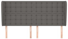 Cabeceira cama c/ abas couro artif. 203x23x118/128 cm cinzento