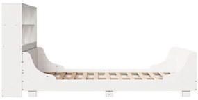 Cama com estante sem colchão 140x190 cm madeira maciça branco