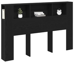 Cabeceira de Cabide Preta vidaXL - 160x19x104.5 cm Feito de Madeira de