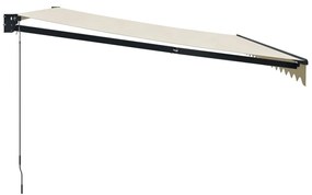 Toldo retrátil 4x3 m tecido e alumínio cor creme