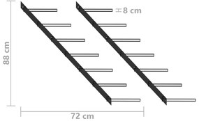 Garrafeiras de parede para 14 garrafas 2 pcs metal preto