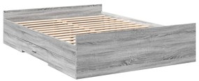 Estrutura de cama c/ gavetas derivados madeira cinza sonoma