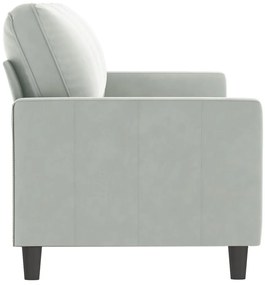 Sofá de 3 lugares 180 cm veludo cinzento-claro
