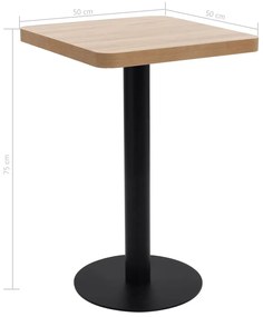 Mesa bistrô 50x50 cm MDF castanho-claro