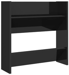 Sapateiras de parede 2pcs derivados de madeira preto brilhante