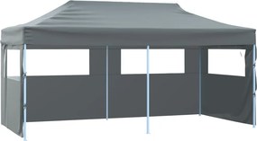 48867 vidaXL Tenda dobrável profissional festas 4 paredes 3x6m aço antracite