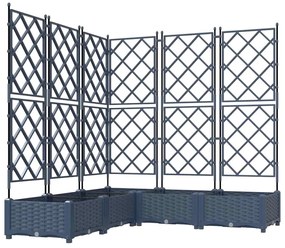 Floreira com Treliça 5 pcs Cinza 120x120x125.5 cm