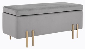 HOMCOM Banco Pé de Cama para Dormitório 70L em Veludo Pés de Metal para Entrada Sala de Estar 100x40x42 cm Cinza Claro | Aosom Portugal