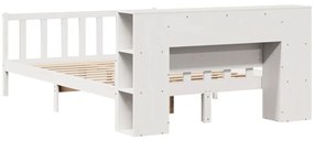 Cama com estante sem colchão 160x200 cm pinho maciço branco