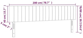 Cabeceira de cama 2 pcs tecido 100x5x78/88 cm cinzento-claro