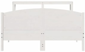 Cama sem colchão 160x200 cm madeira de pinho maciça branco