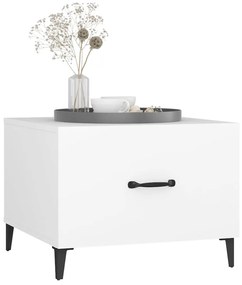 Mesa de centro com pernas de metal 2 pcs 50x50x40 cm branco