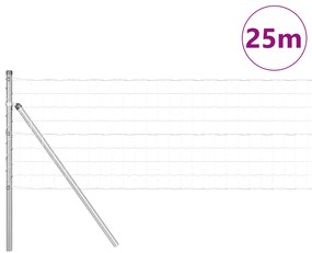 Cerca Euro com 13 Postes 0.8x25 m Aço Galvanizado