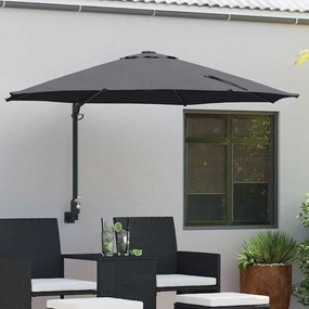 vidaXL Parasol de Jardim Montado na Parede Antracite 250 cm