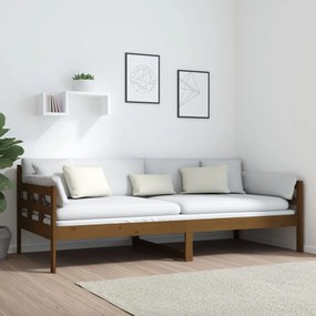 Sofá-cama 90x200 cm madeira de pinho maciça castanho-mel