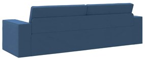 Sofá Cama de Chão 2 em 1 Azul 245x150x60,5 cm Tecido