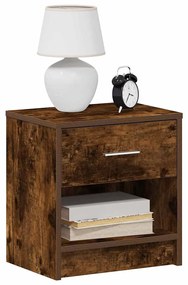 vidaXL Mesas de cabeceira 2 pcs com gaveta 39x28x41 cm carvalho fumado