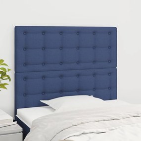 Cabeceira de cama 2 pcs tecido 80x5x78/88 cm azul