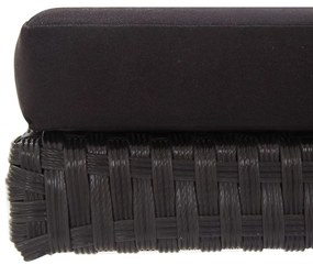 Banco de jardim c/ almofadões 176 cm vime PE preto