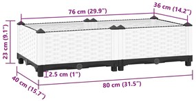 Canteiro elevado 80x40x23 cm polipropileno