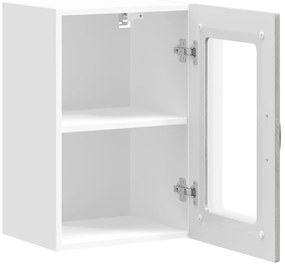 Armário de parede de cozinha porta vidro Kalmar cinza sonoma