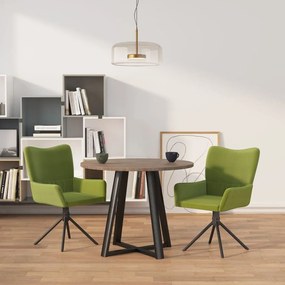 vidaXL Cadeiras de jantar giratórias 2 pcs veludo verde-claro