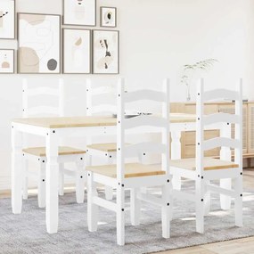 5 pcs conjunto de jantar Panama madeira pinho maciça branco
