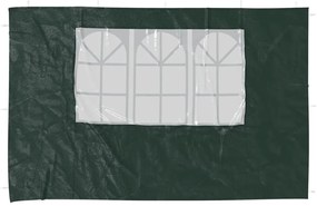 Parede lateral com janela p/ tenda de festas 2 pcs PE verde