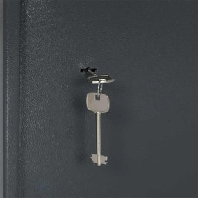 Caixa de Segurança com Fechadura Chave Cinza Escuro 31x35x50 cm Aço