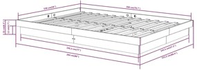Estrutura de cama king 150x200 cm madeira maciça