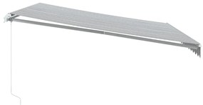 Toldo retrátil manual com LED 450x350 cm antracite/branco