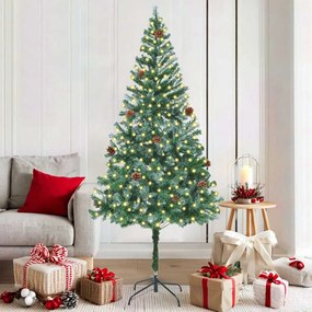vidaXL Árvore de Natal Artificial com 300 LEDs Verde 180 cm PVC e Aço