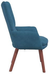 Poltrona Relaxante em Veludo Azul