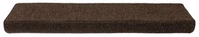 Tapetes de escada 15 pcs 65x21x4 cm tecido agulhado castanho