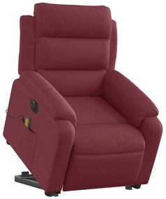 Poltrona elevatória de massagens elétrica tecido vermelho tinto