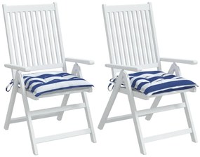 Almofadões p/ cadeira 2pcs tecido oxford riscas azul/branco