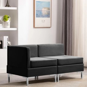 vidaXL 2 pcs conjunto de sofás tecido preto