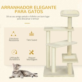 PawHut Árvore para gato Poste para arranhar com cama de plataforma e c