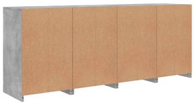 Aparador com luzes LED 164x37x67 cm cinzento cimento